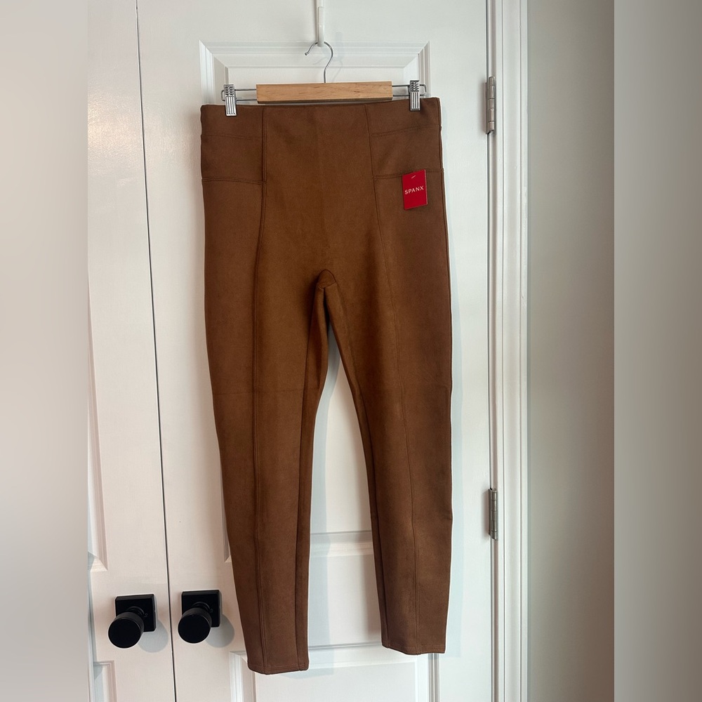 Spanx Faux Suede Leggings Rich Caramel 20322R NWT (Size XL)